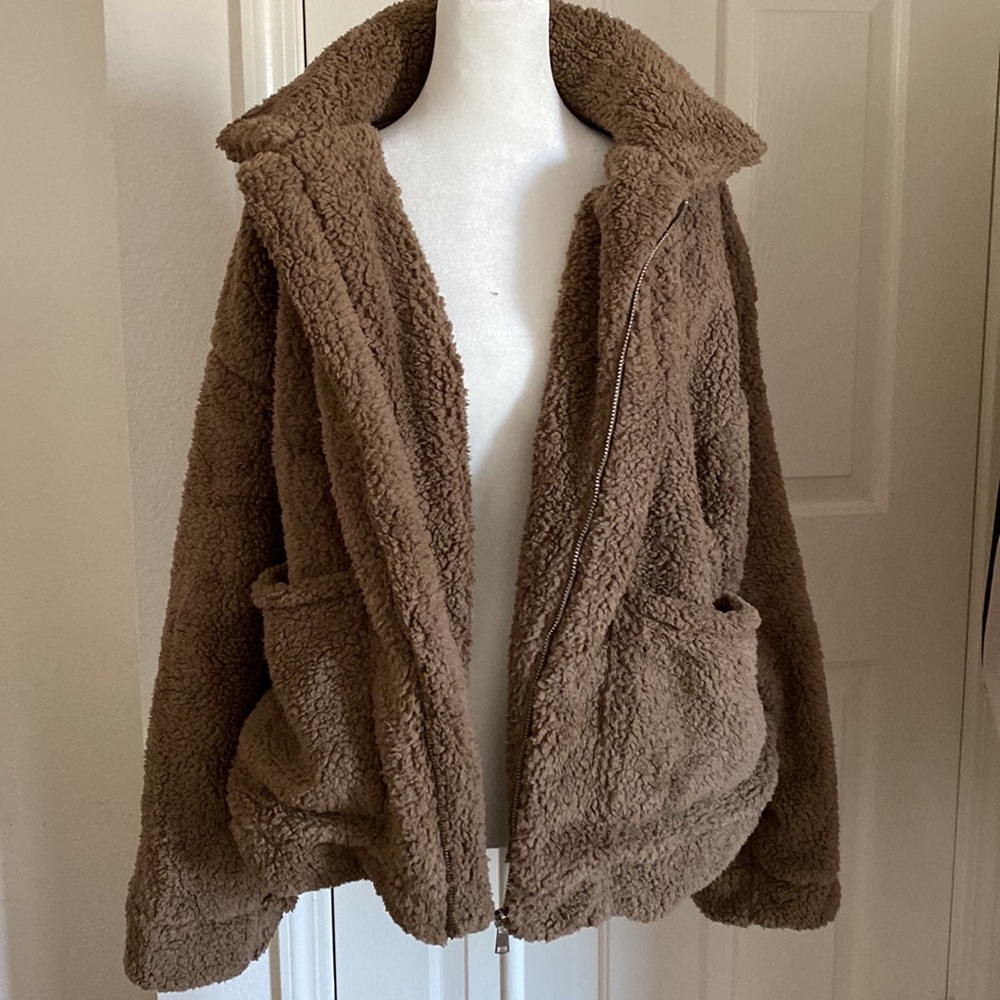 Fluffy Brown Teddy Winter Oversized Jacket